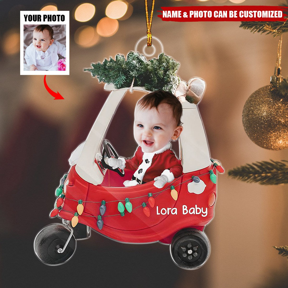 Custom Photo Our Favorite Gift Personalized Ornament Christmas, Gift For Baby Kids, Newborn Baby