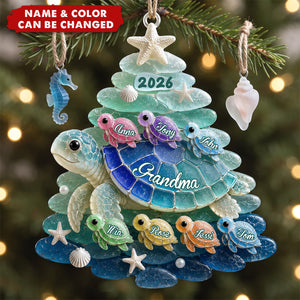 Turtle Grandma Acrylic Ornament - Personalized Gifts For Christmas