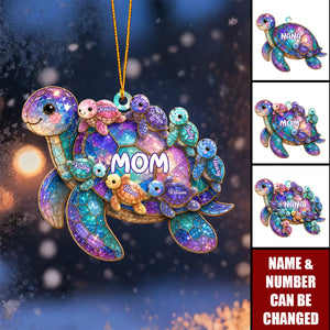 Happy Together Forever Mama Turtle Family - Personalized Acrylic Ornament