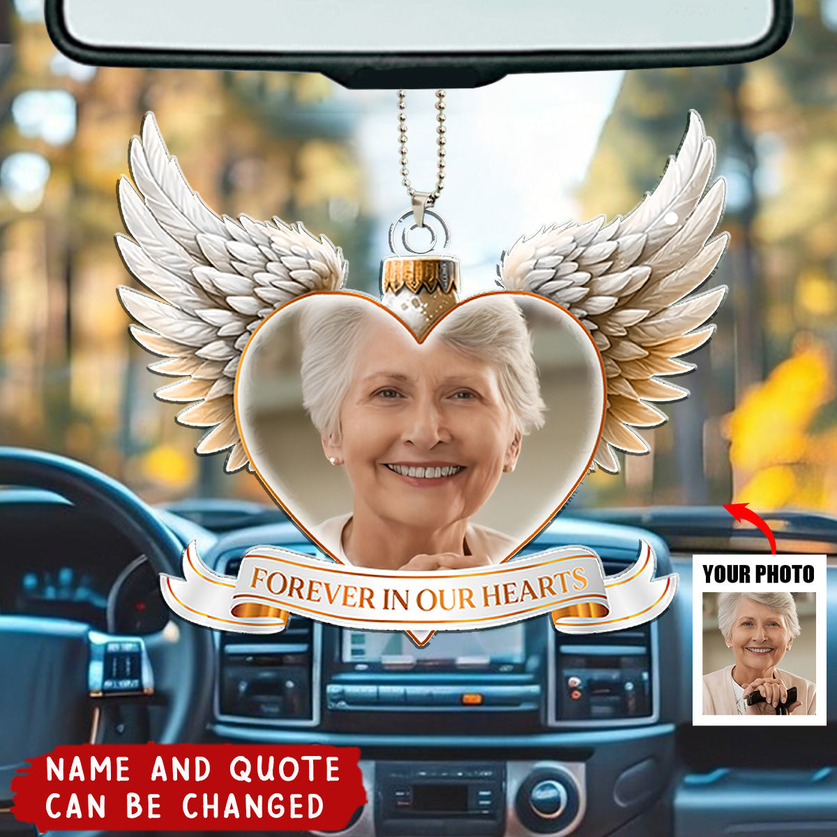 Forever In My Heart Memorial - Personalized Acrylic Photo Ornament