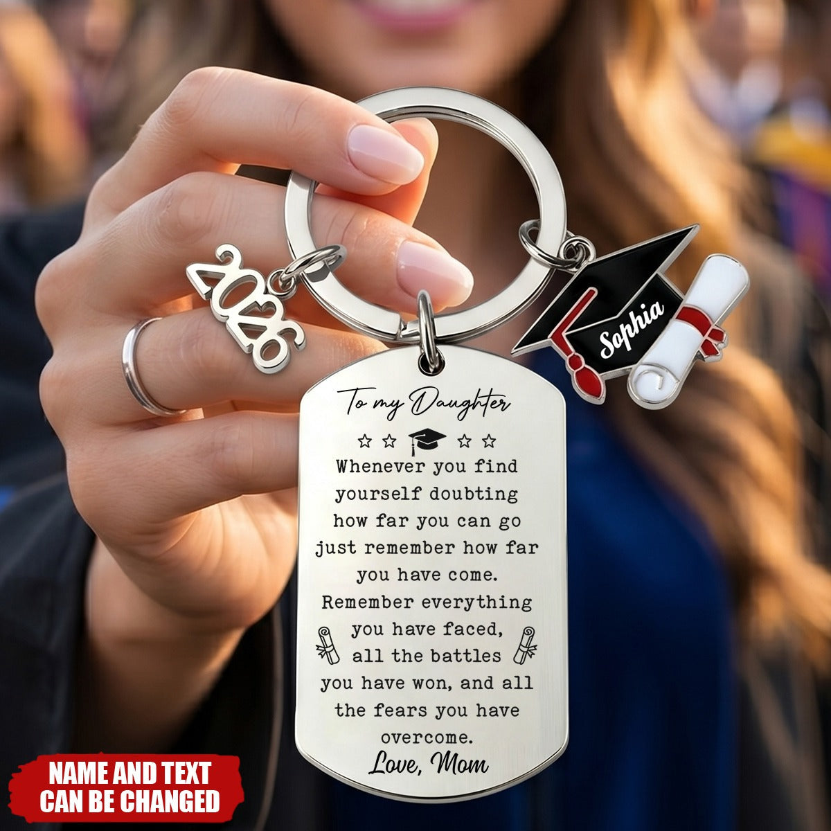 Shine On, Graduate - Personalized Graduation Keychain