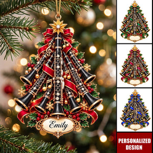 Personalized Clarinet Christmas Ornament, Custom Name Clarinet Lover, Music Lover Decor