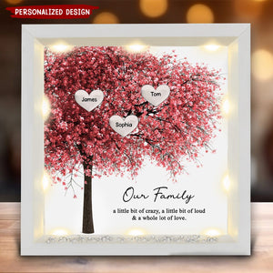 Family Tree Grandma With Custom Name Heart Personalized Light Up Shadow Box Frame Perfect Mother's Day Gift