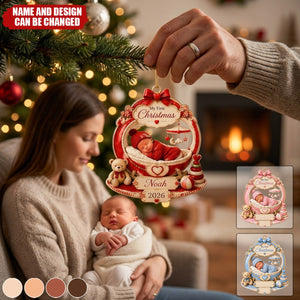 Personalized Baby’s First Christmas Ornament 2026, Custom Baby Name Acrylic Keepsake