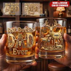 The Best Hunting Dad Drinking Glass - Personalized Gifts For Dads