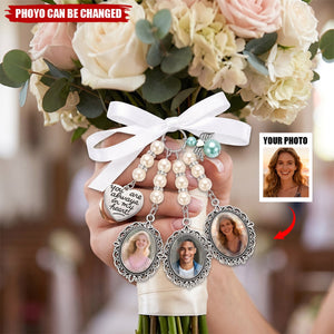 Custom Photo Bouquet Charm - Personalized Memorial Sympathy Gifts For Brides - In Loving Memory