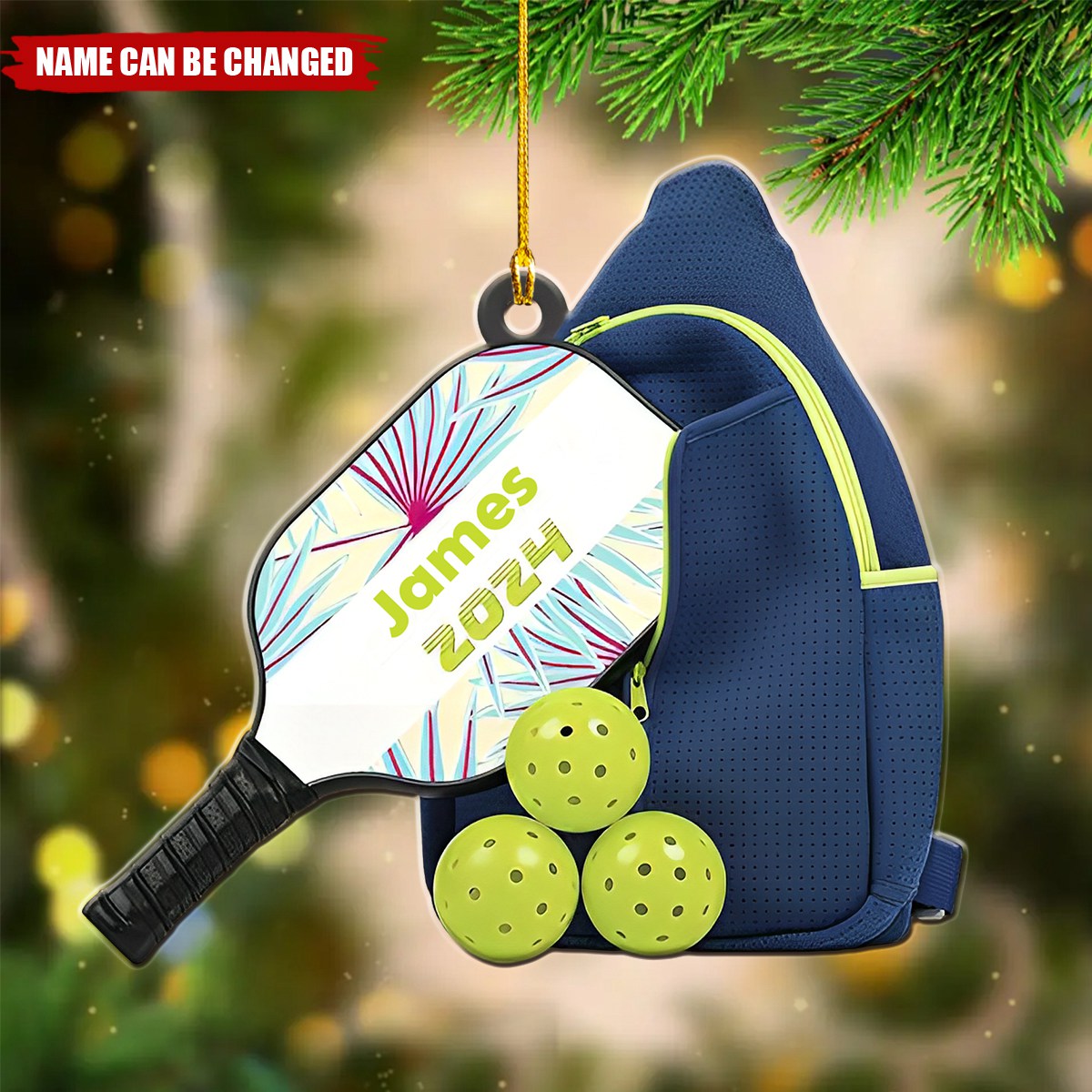 Personalized Pickleball Christmas Ornament - Gift for Pickleball Lovers