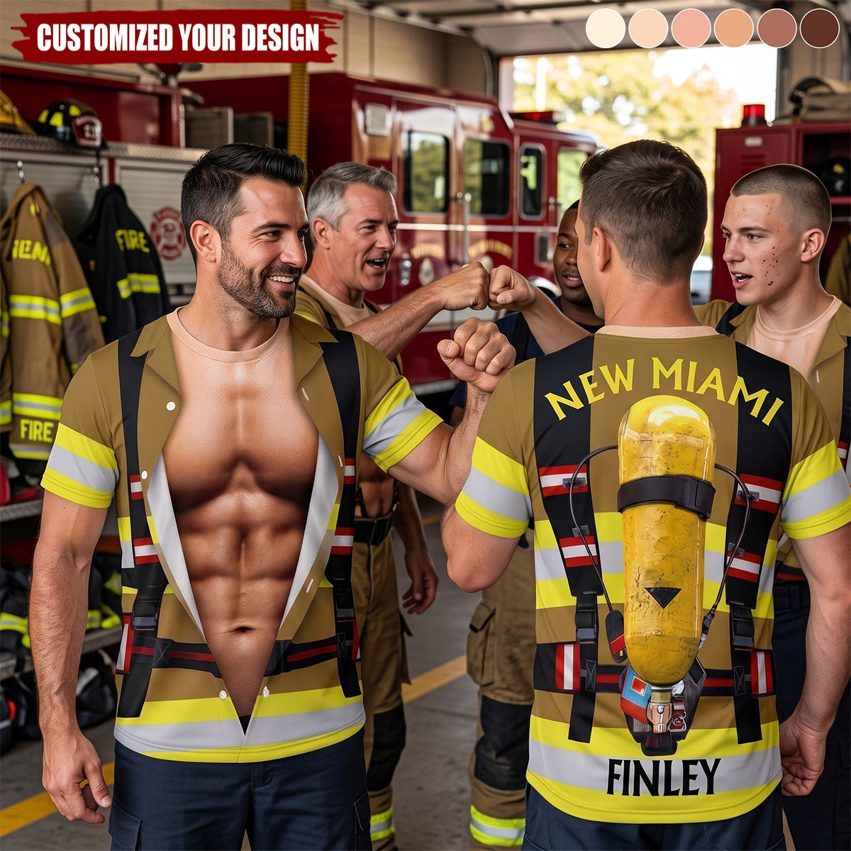 Firefighter Charm - Personalized All-Over-Print T-Shirt