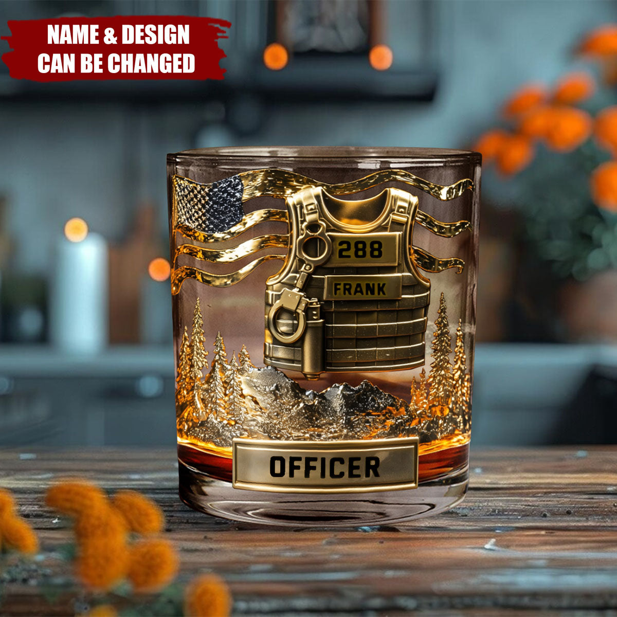 Serve And Protect - Personalized Police Officer Whiskey Glass