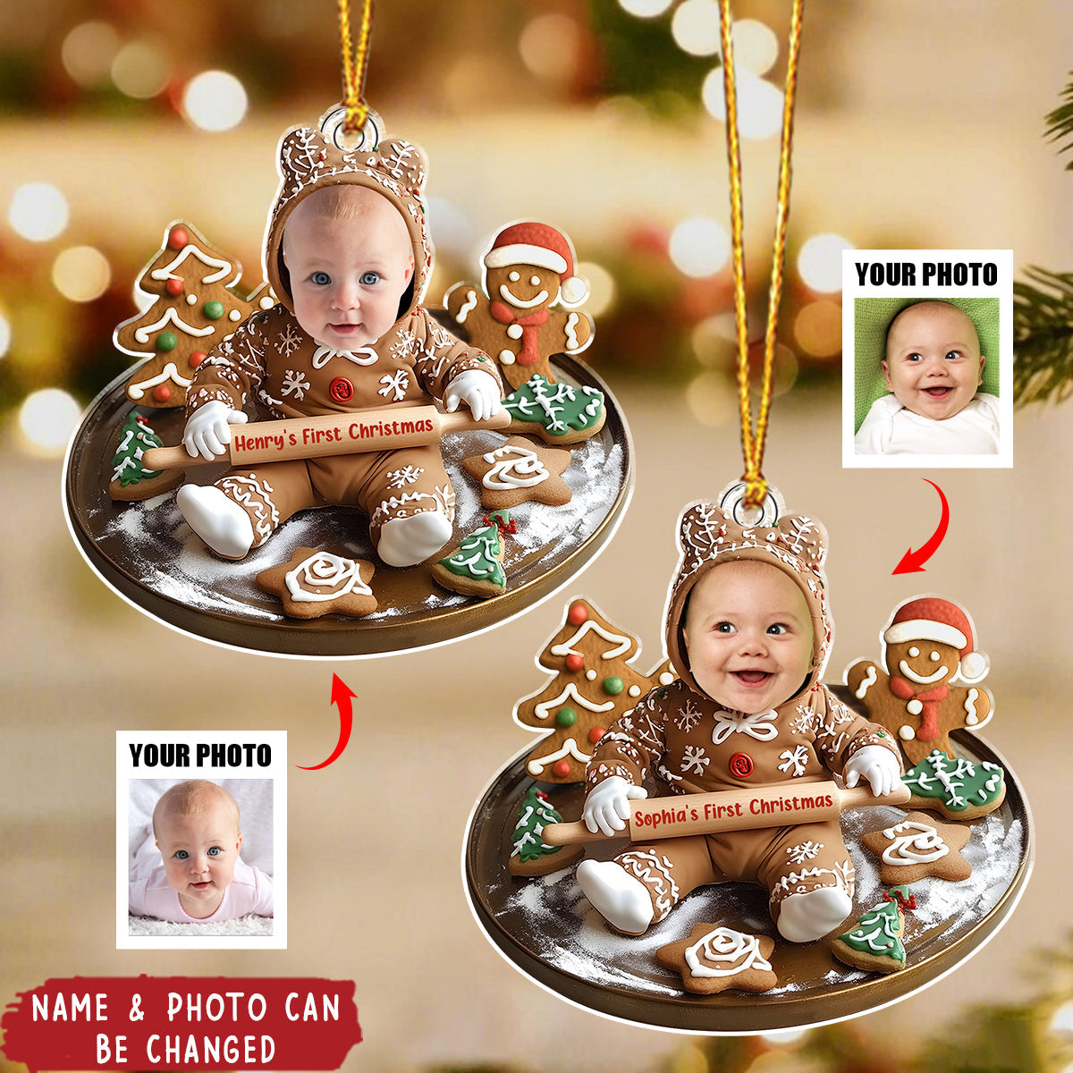 Baking With Baby: A Gingerbread Christmas - Personalized 1-Layer Acrylic Ornament