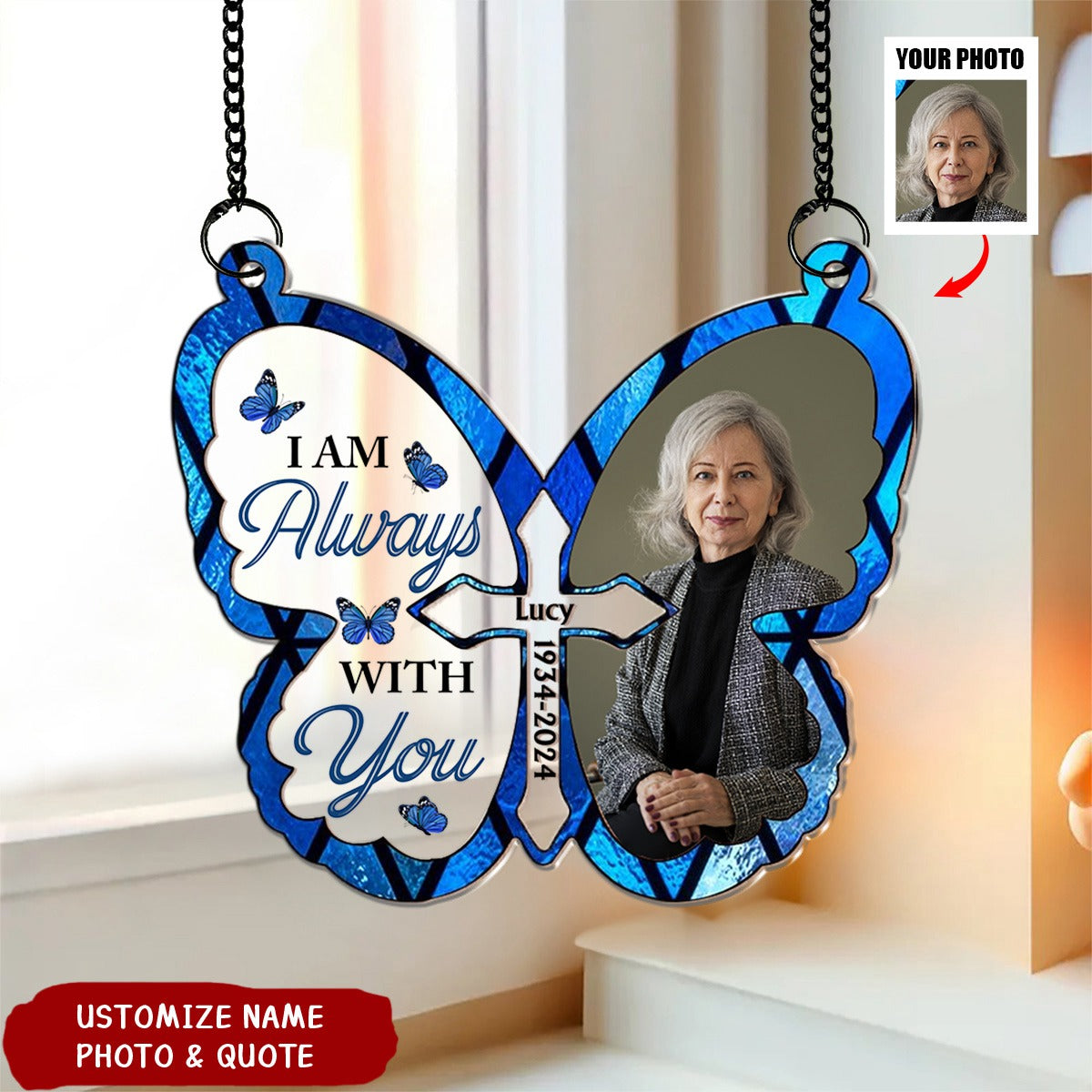 Memorial Gift I'm Always With You - Personalized Acrylic Suncatcher Ornament