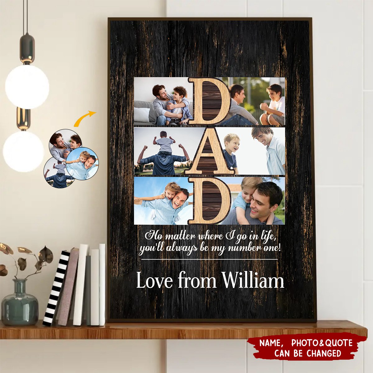 Personalized Dad Collage Gifts, Father’s Day Canvas, Custom Picture Gift For Dad, Best Daughter Son To Father Gifts