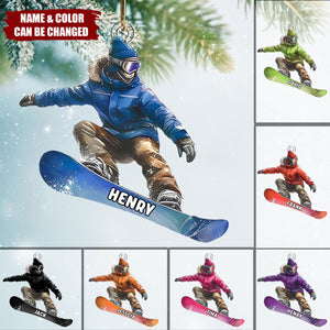 Custom Skateboarding Ornament - Personalized Flat Acrylic Skate Room Scene Christmas Gift
