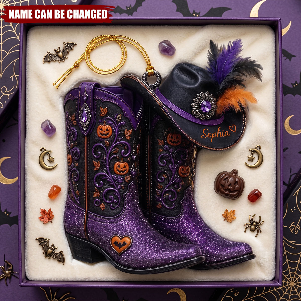 Personalized Halloween Cowboy Boots Acrylic Ornament