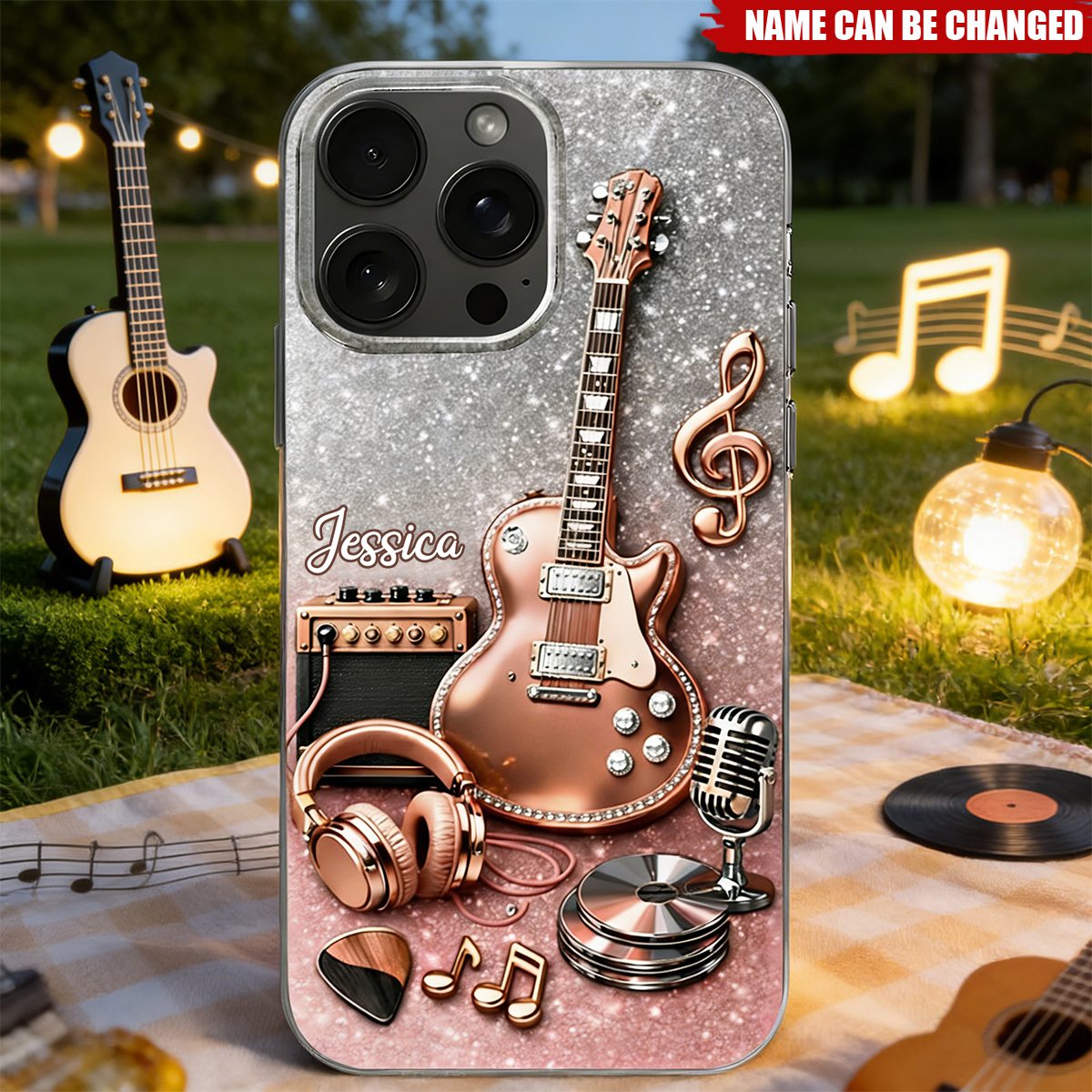 Music Is The Soundtrack, Personalized Clear Phone Case, Gift For Musicians