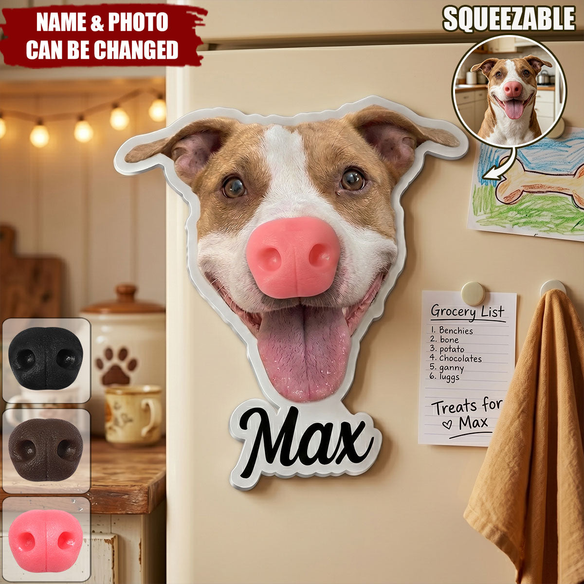 Custom Funny Face Gift For Dog Lover, Dog Mom, Dog Dad - Personalized Fridge Magnet