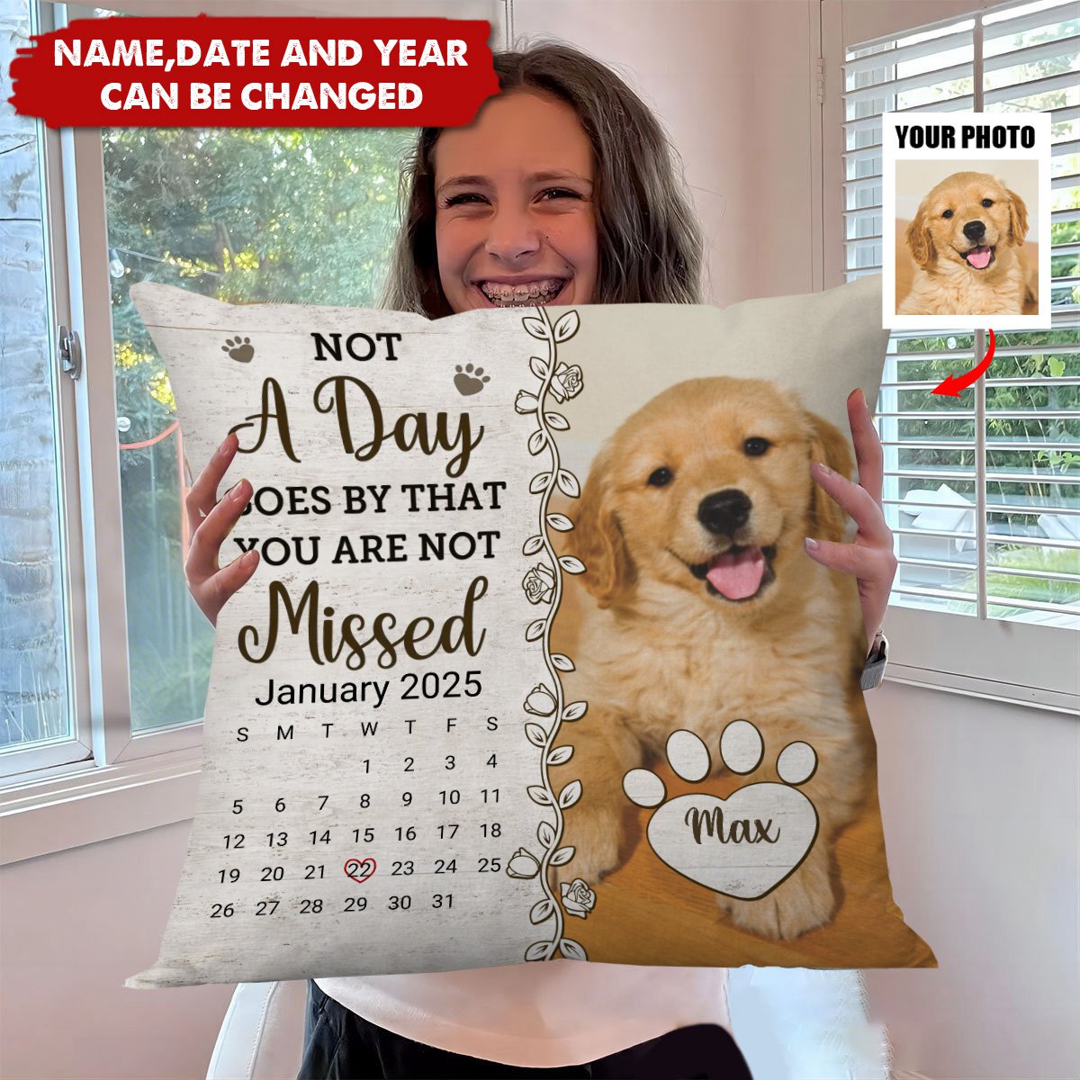 Custom Photo A Thoughtful Gift To Celebrate The Life Of A Furry Friend - Memorial Personalized Pillow - Gift For Pet Lovers