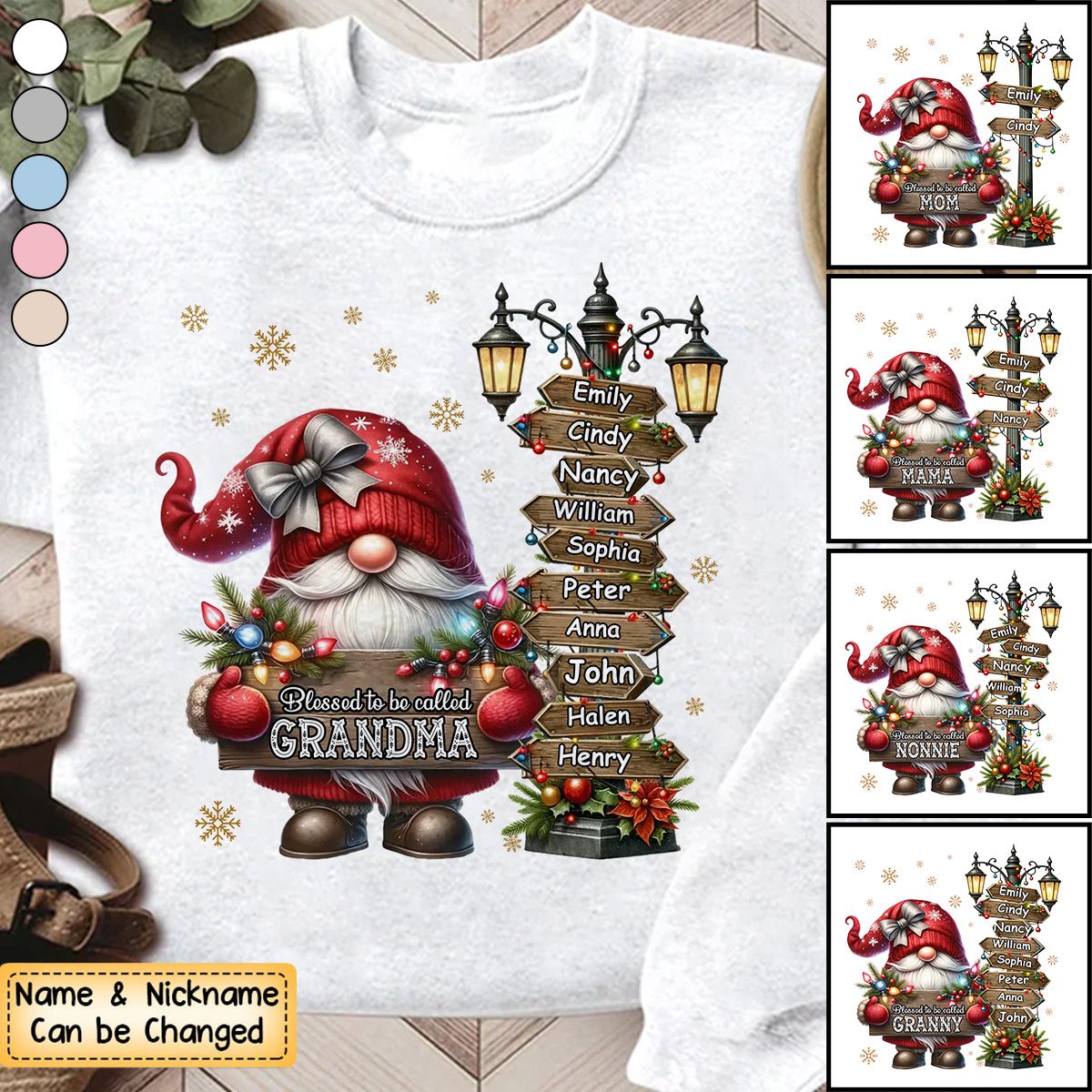 Personalized Grandma And Kids Christmas Sweatshirt - Gift For Nana, Mom
