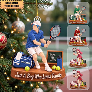Custom Just A Girl/Boy Who Loves Tennis Acrylic Ornament