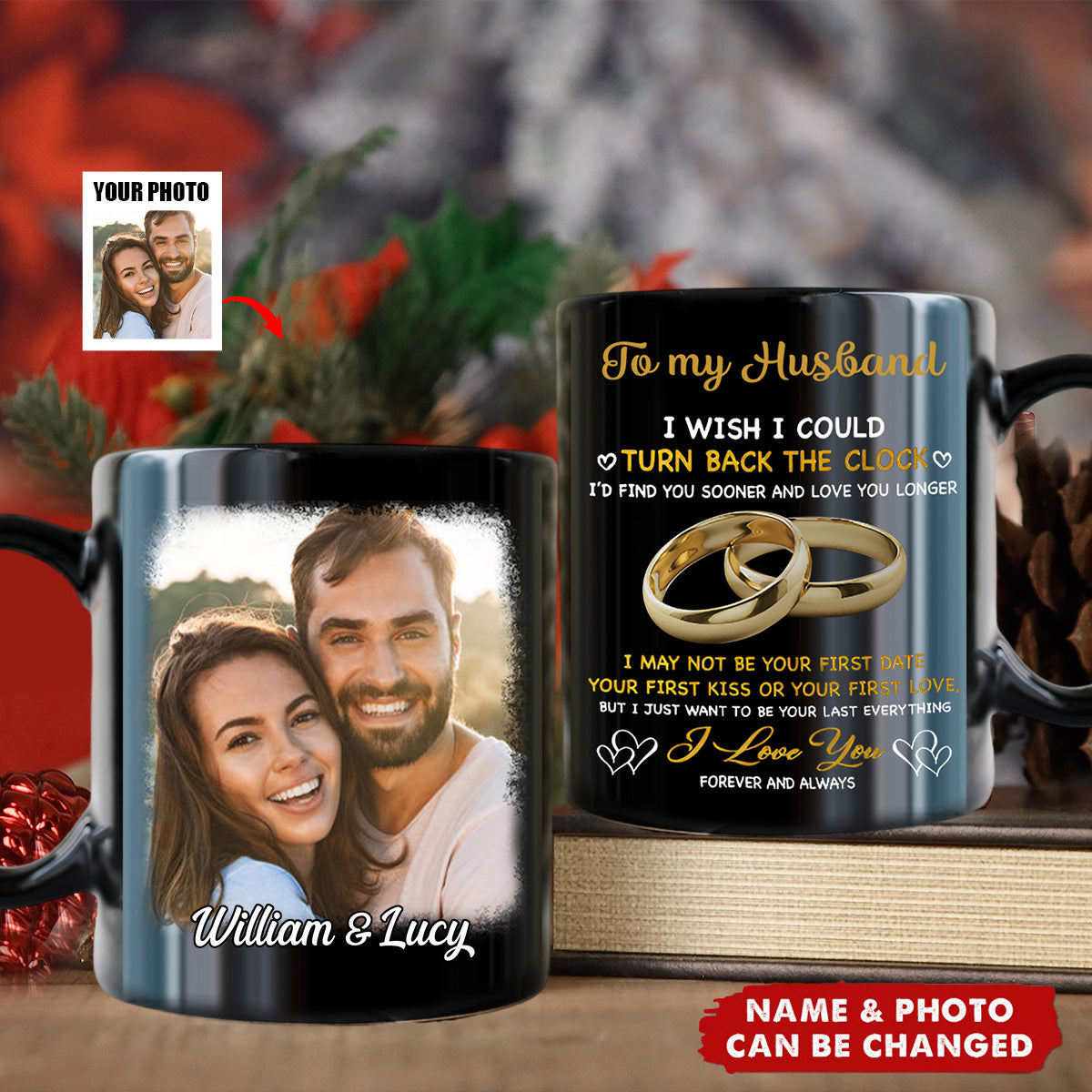 I Just Want To Be Your Last Everything - Upload Image, Gift For Couples - Personalized Black Mug