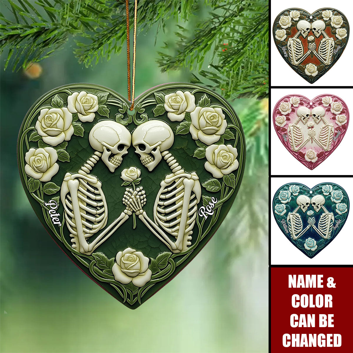 Skeleton Couple, Till Death Do Us Part - Personalized Couple Ornament