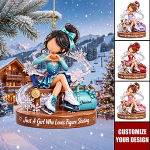 Personalized Acrylic Figure Skating Ornament, Custom Ice Skater Gift
