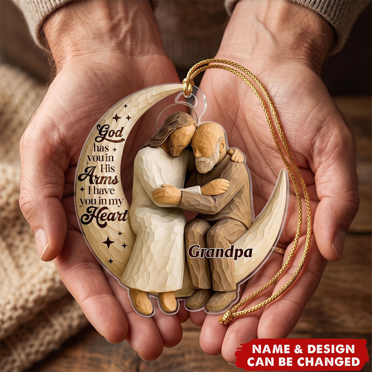 God Has You In His Arms - Personalized 1-Layer Acrylic Ornament