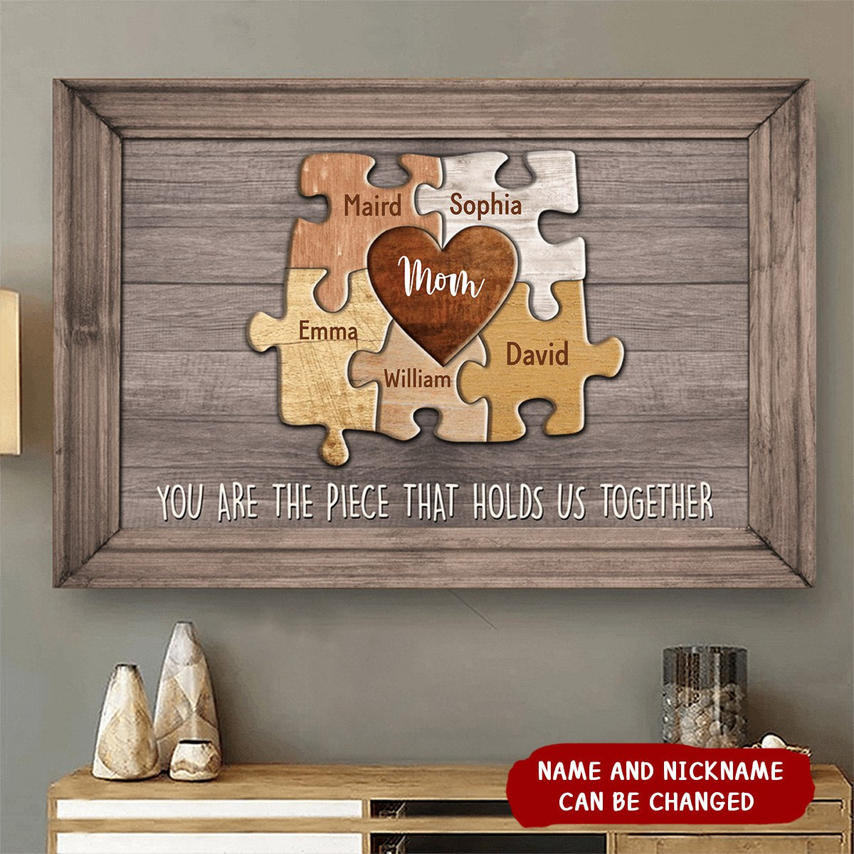 Puzzle Poster Mom You Are The Piece That Holds Us Together Personalized Poster Gift For Mother Grandma