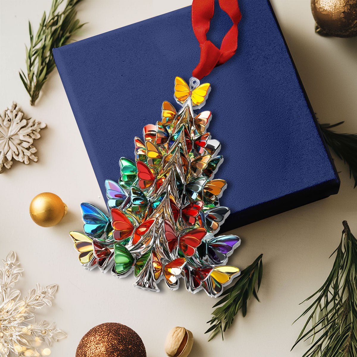 New Release Acrylic Ornament - Butterfly Christmas Tree