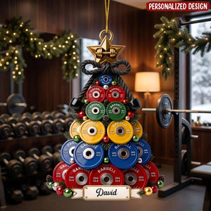 Personalized Weightlifting Christmas Ornament Custom Gift for Gym Lover