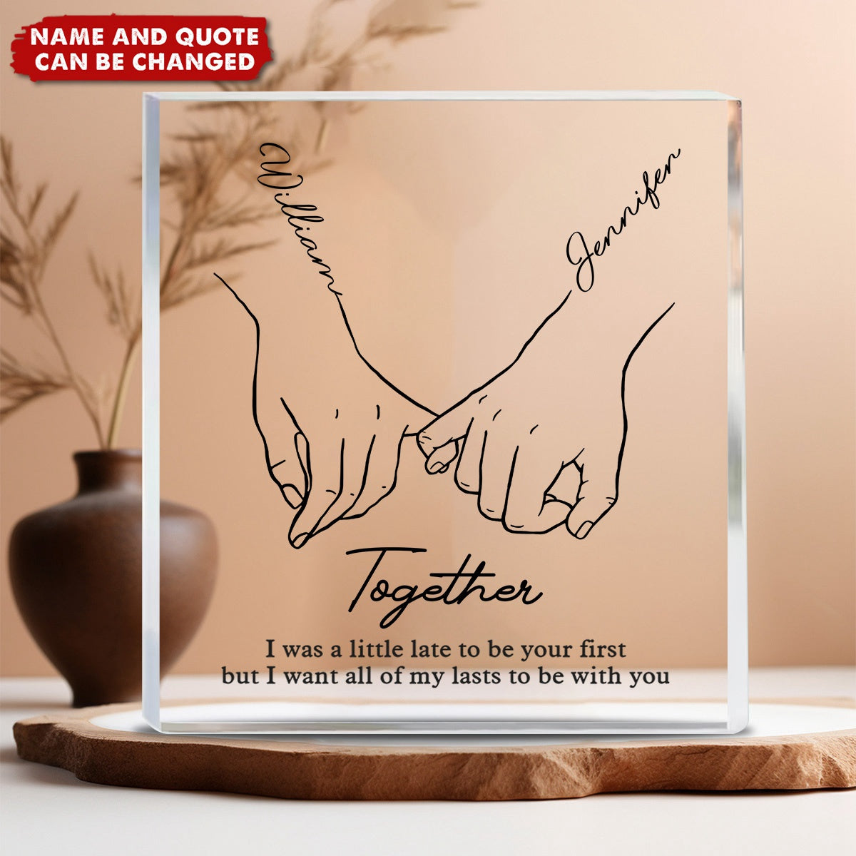 I Love You Forever & Always - Couple Personalized Custom Square Shaped Acrylic Plaque - Gift For Husband Wife, Anniversary