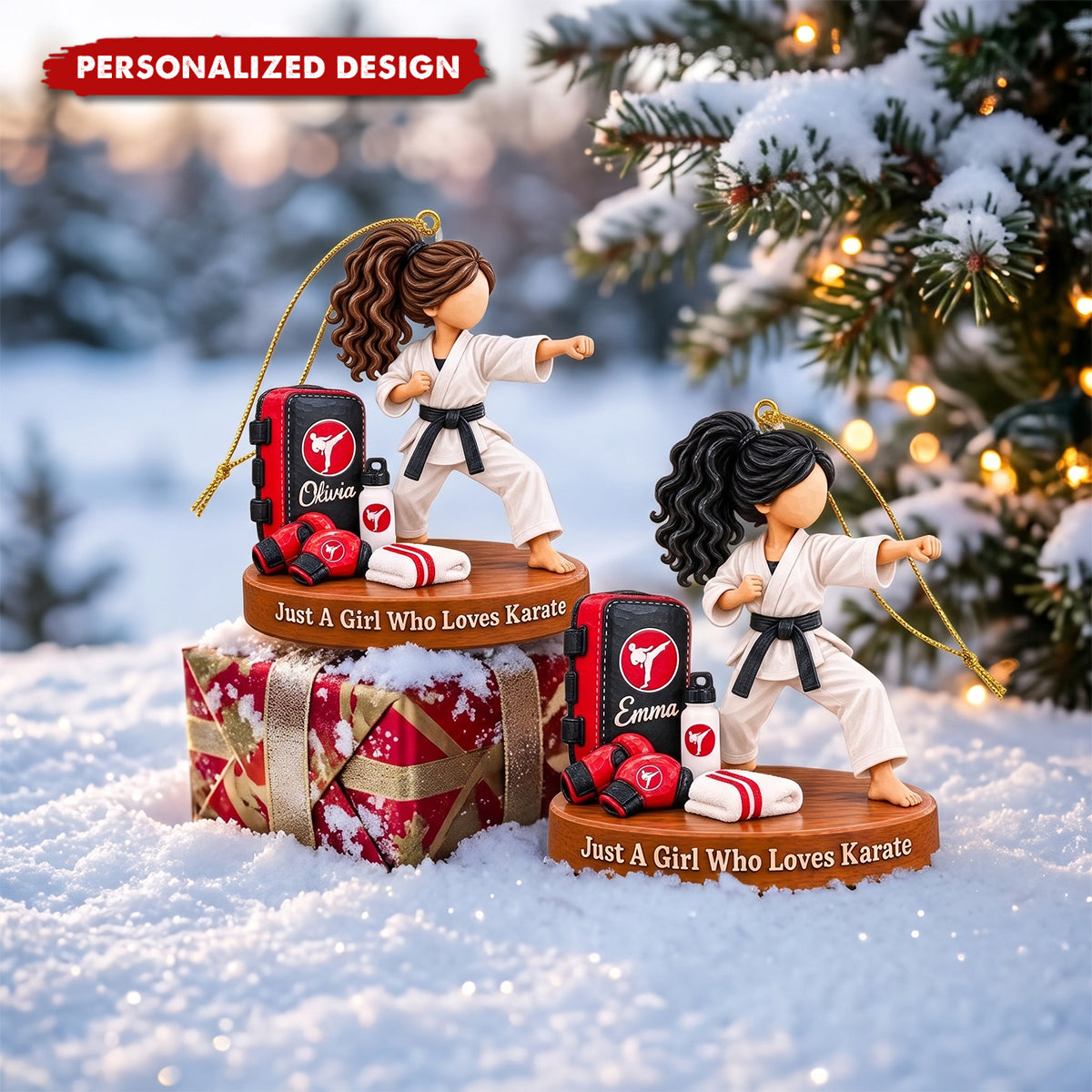 Personalized Karate Girl Christmas Ornament, Just Girl Who Loves Karate
