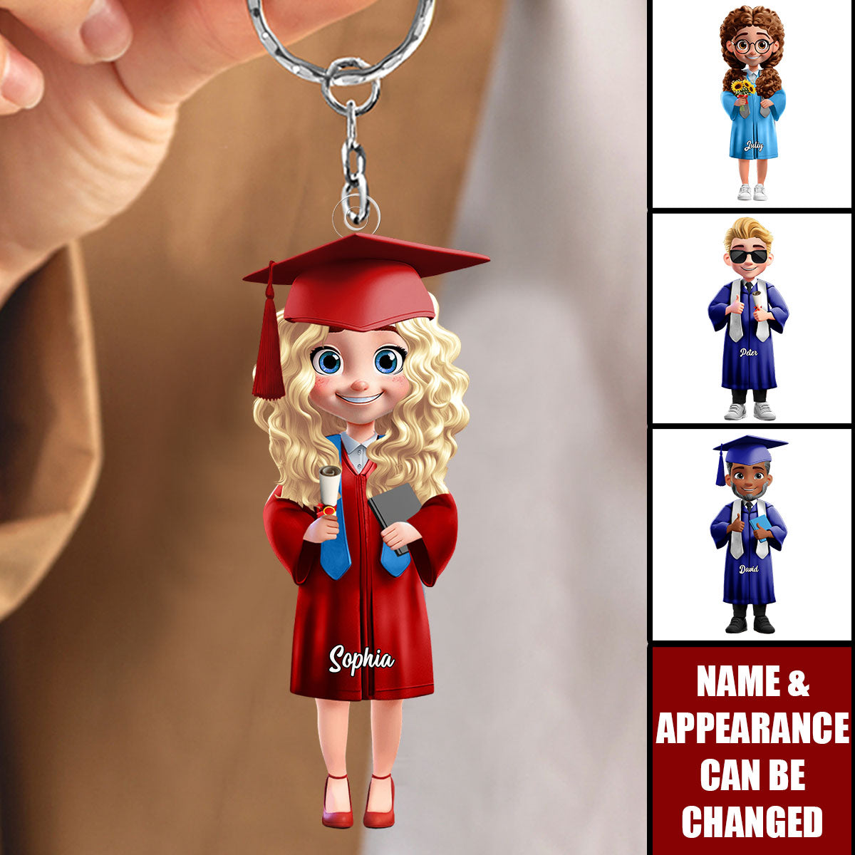 Graduation A Sweet Ending To A New Beginning - Personalized Acrylic keychain