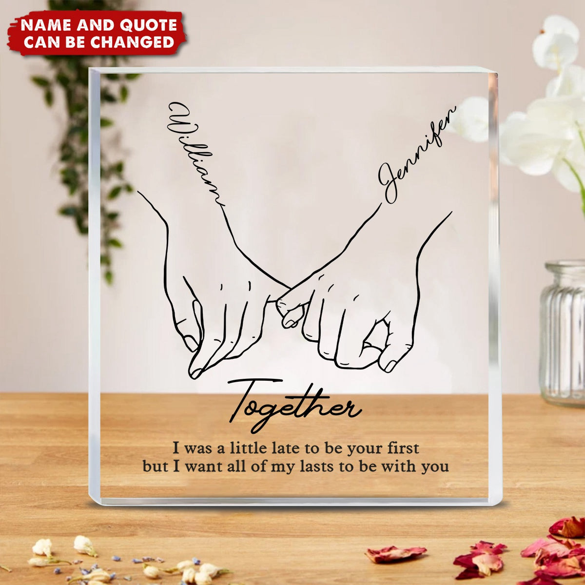 I Love You Forever & Always - Couple Personalized Custom Square Shaped Acrylic Plaque - Gift For Husband Wife, Anniversary