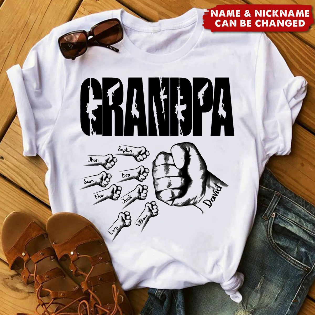 Father's Day Second Amendment Rifle Dad Personalized T-shirt