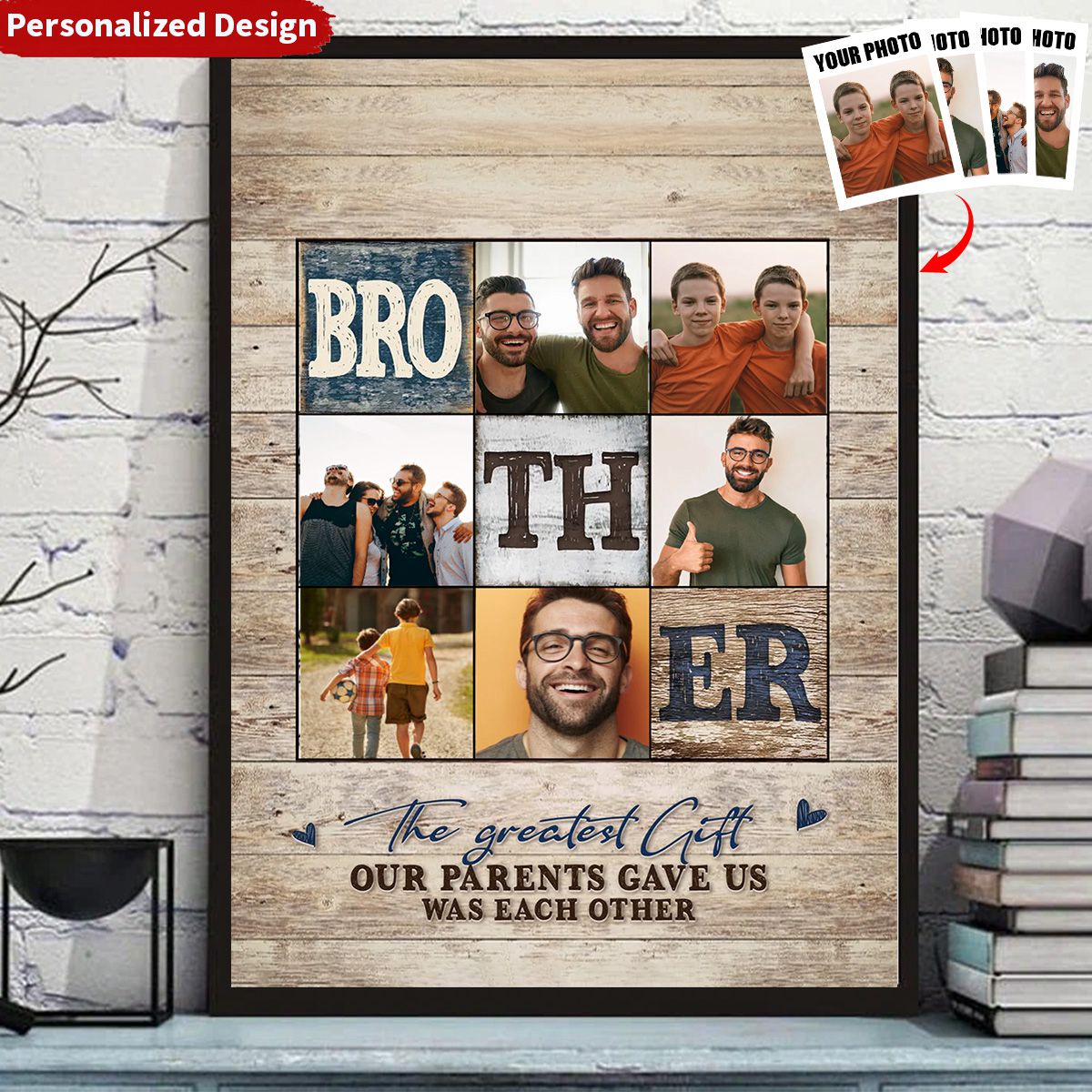 Personalized Brother Photo Canvas - The Best Father’s Day Photo Gift