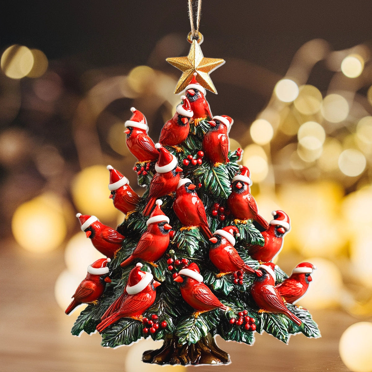 2025 New Release Acrylic Ornament - Cardinal Christmas Tree