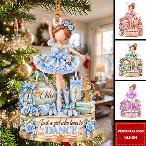 Personalized Ballerina Ornament, Custom Name Dance Christmas Keepsake
