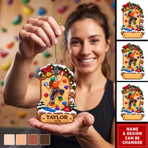 Personalized Rock Climbing Acrylic Ornament-Gift For Rock Climbers, Kids & Grandkids