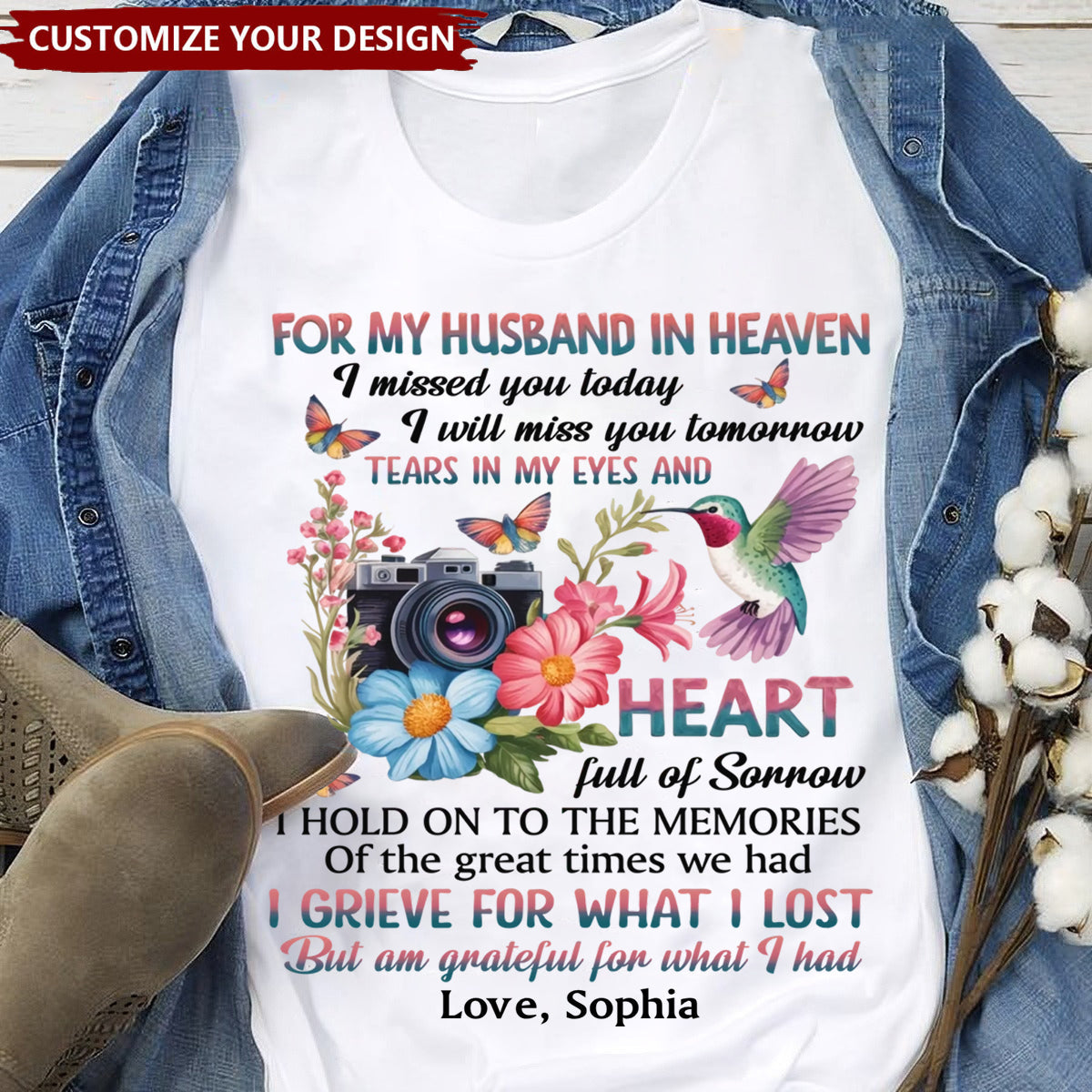 Missing You Every Day, Loving You Always - Memorial  Personalized T-Shirt