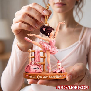 Just A Girl Who Loves Ballet, Personalized Ballet Ornament, Custom Player Name Gift