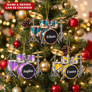 Personalized Drum Set Acrylic Ornament - Gift For Drummers & Music Lovers