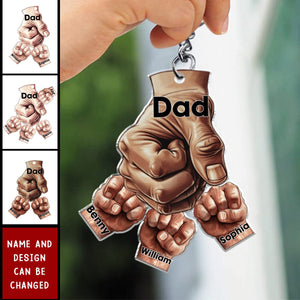 Gift For Father And Kids Personalized Acrylic Keychain