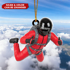 Personalized Skydiving Christmas Acrylic Ornament, Christmas Gift For Skydiving Lovers