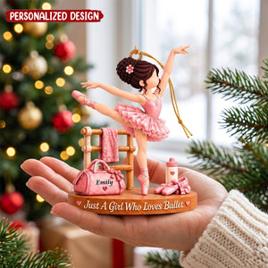 Just A Girl Who Loves Ballet, Personalized Ballet Ornament, Custom Player Name Gift