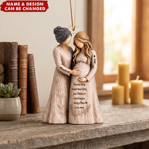 Pregnancy Announcement Mom To Mom - Personalized Acrylic Ornament - New Mom Gift, Gift For Daughter