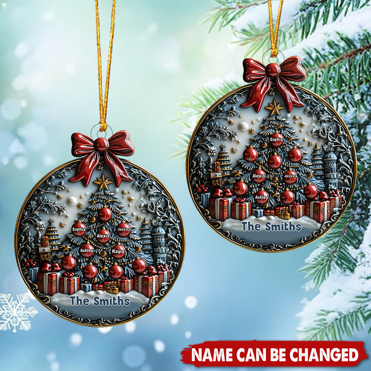 Merry Christmas  - Personalized Acrylic Flat Ornament