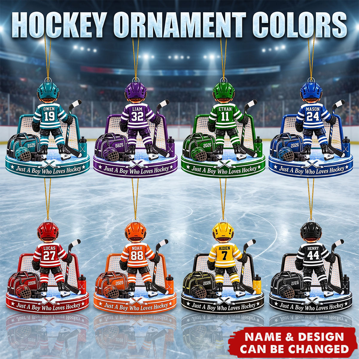 Personalized Hockey Player Acrylic Ornament - Gift For Hockey Dad & Hockey Boy