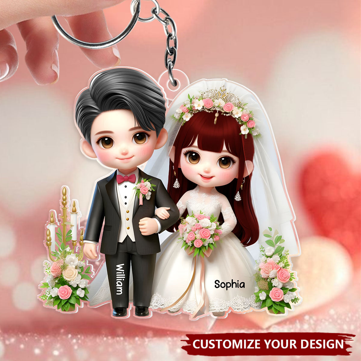 Cute Wedding Couple I Promise You - Personalized Acrylic Keychain