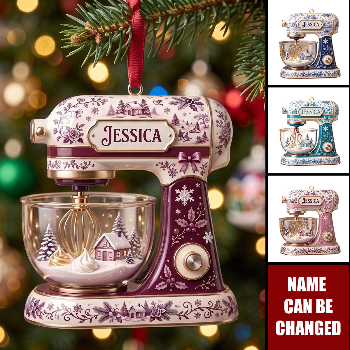 Baking Mixer Christmas Acrylic Ornament - Personalized Gifts For Baker Christmas Ornament